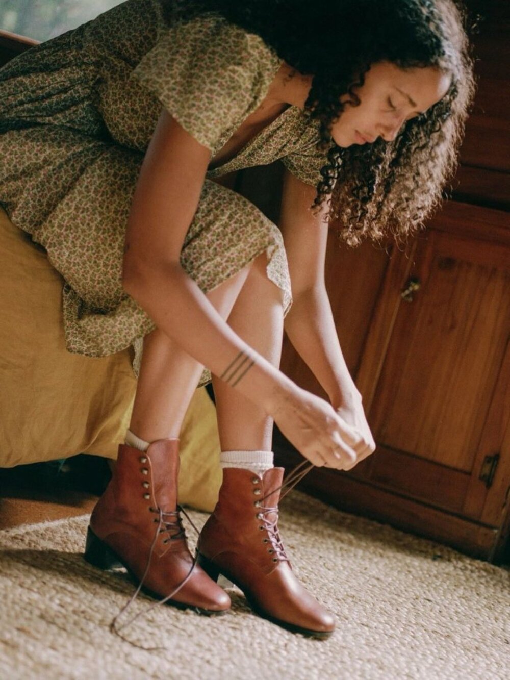 The Dawn Boot by Christy Dawn Size 10 Walnut Lace Up Victorian Derby Boots - Picture 3 of 7